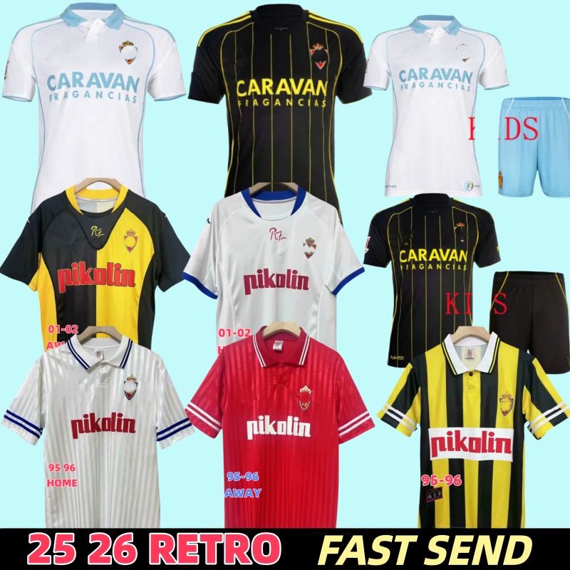 Fans 25 26 Soccer Jerseys Real Zaragoza RATON Men kids kit 2025 2026 NARVAEZ ZAPATER BERMEJO FRANCHO Football Shirts