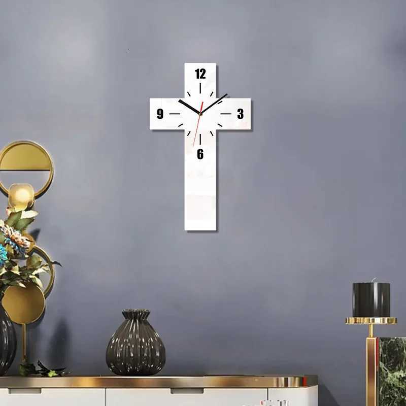 Cross Clock Pendant Silent Suitable for Home Decoration Wall Decoration Halloween Room Decoration C251015