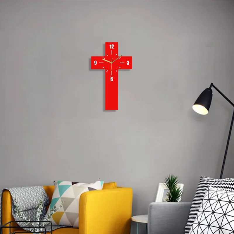 Cross Clock Pendant Silent Suitable for Home Decoration Wall Decoration Halloween Room Decoration C251015