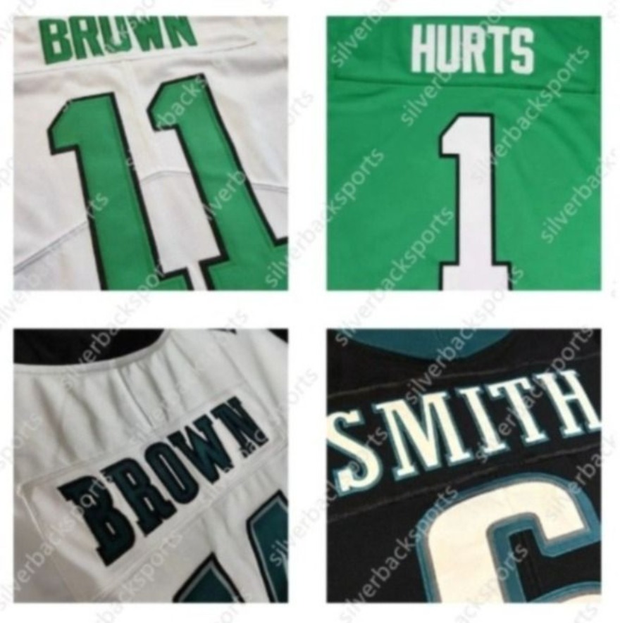 26 Saquon Barkley Football Jerseys Green Jason Kelce Jalen Hurts AJ Brown DeVonta Smith Cooper DeJean Carter Lane Johnson Mailata