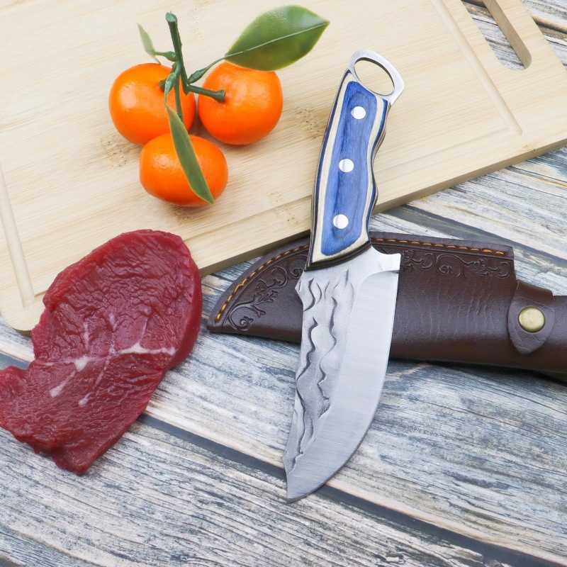 Stainless Steel Forged Outdoor Knife Blue Whale Bone Cutting Knife Meat Cutting Knife Beef and Lamb Meat Cutting Tool Camping Knife H251015