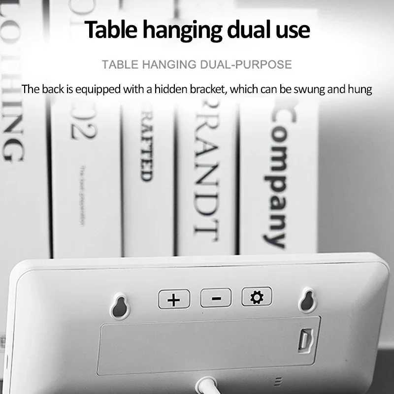 Battery Powered LCD Digital Wall Clock Time Week Date Temp Display Desktop Table Clock 1224H LCD Clock for Bedroom Home Decor C251015