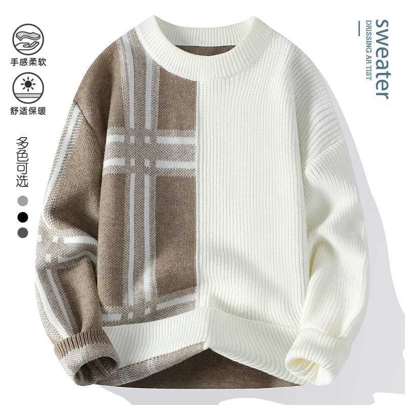 2024 AutumnWinter New Mens Round Neck Knitted Hoodie Sweater High Quality Skin friendly Fashion Versatile Casual Sweater J251015