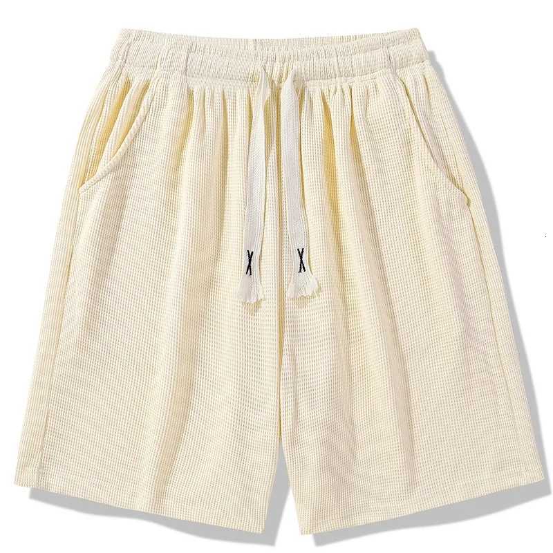 Summer mens sports shorts thin quickdrying fivepoint fashion waffle drawstring loose styleT251015
