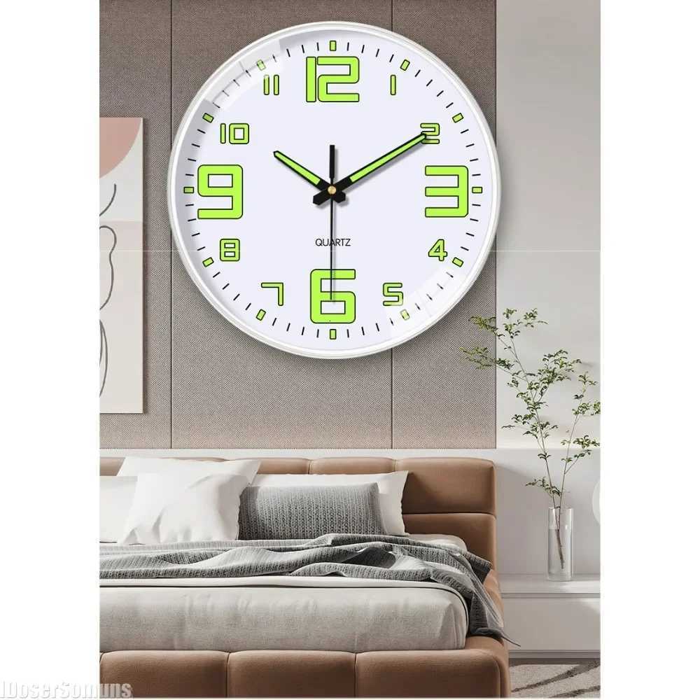 Modern Design Clock Luminous Dial Wall Clock Operated Desktop Kitchen Hanging Luminous Silent Digital Clock Living Room Bedroom C251015