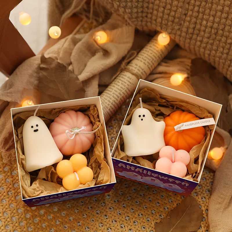 3pcsset Scented Candles Halloween Ghost Gift Box Set Home Decoration Small Ornaments Holiday Gifts C251015