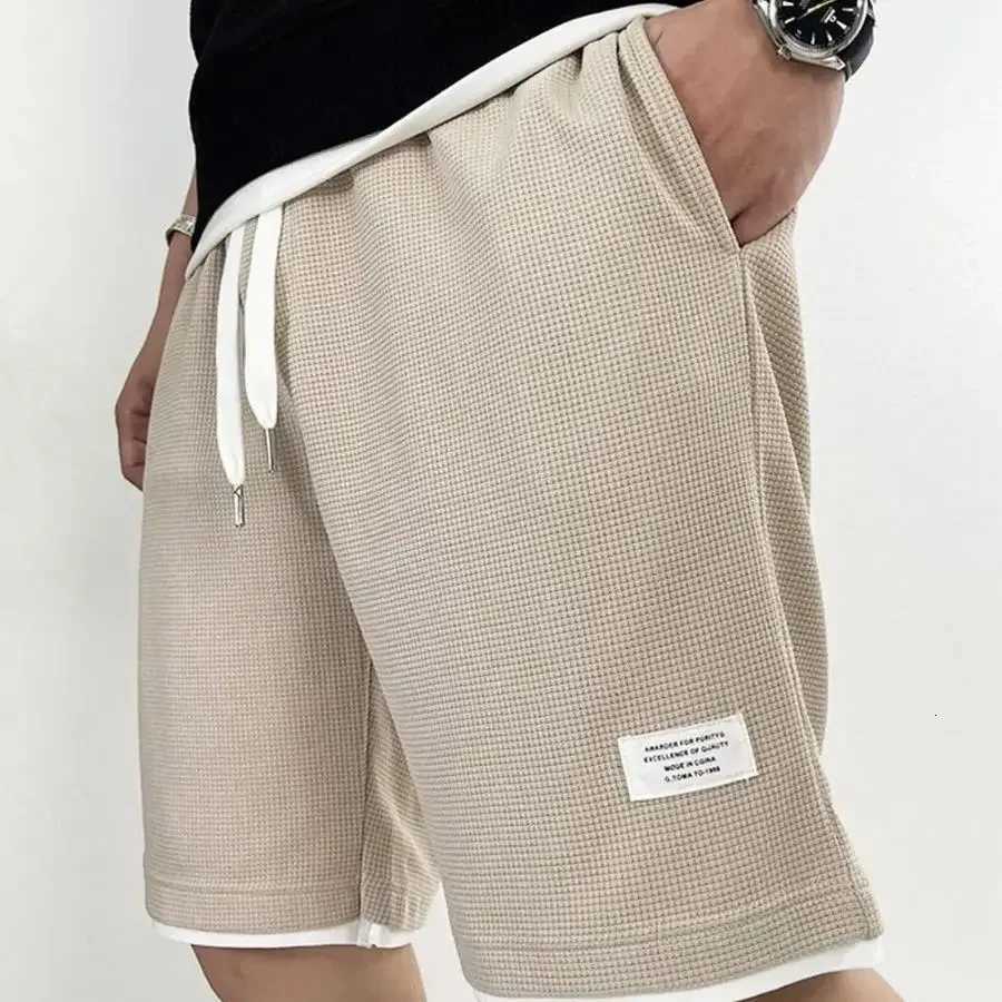 Male Short Pants Black Waffle Oversize Mens Shorts Xl Hot Deals Vintage Fashion Summer 3 Quarter New in Pant 2025 Clothing ThinT251015