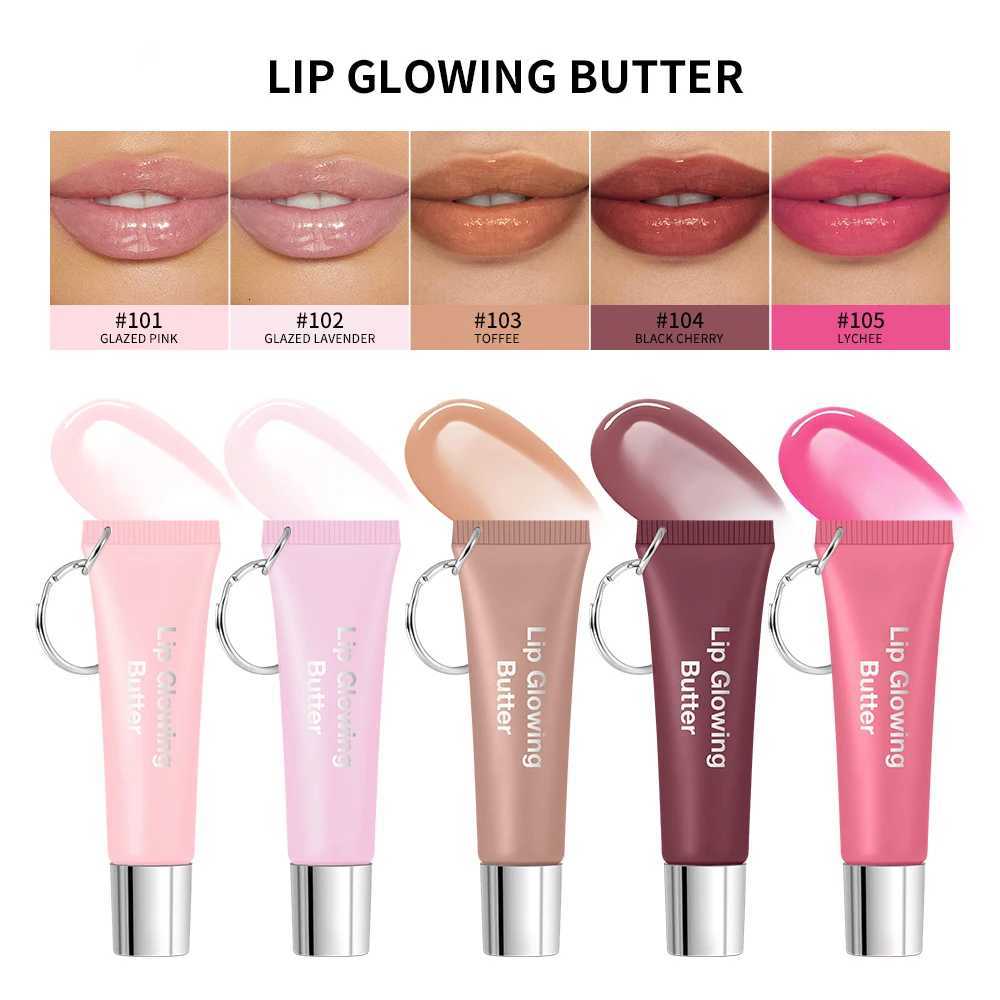 Lips Glosses Keychain 2in1 Design Long Lasting Moisturizing Pink Nourish Lipstick Glowing Butter Makeup Care Shine CosmeticsXJ251015