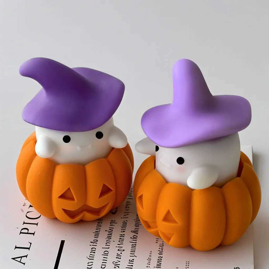 Halloween Silicone Soap Mold Diy Scented Candle Making Halloween Ghost Pumpkin Aromatherapy Plaster Decoration Candle Mold C251015