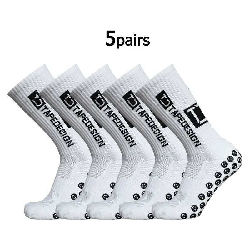5PairsLot New ANTI SLIP Tapedesign Football Socks Mid Calf NonSlip Soccer Sport Cycling Sports Mens Sock EU3845 J251015