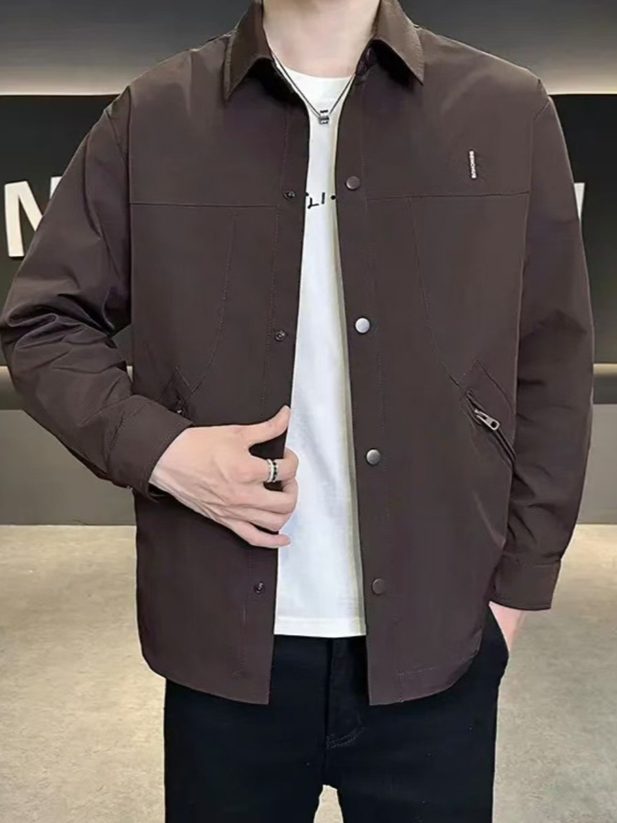 C10181 Half-high collar brushed bottoming shirt men's mid-collar long-sleeved T-shirt sweater autumn and winter double-sided velvet German velvet