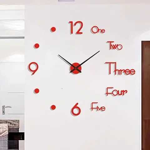 1Pc DIY 3D Wall Clock Mirror Sticker Modern Design Mute Quartz Needle Home Decor Wall Art C251015