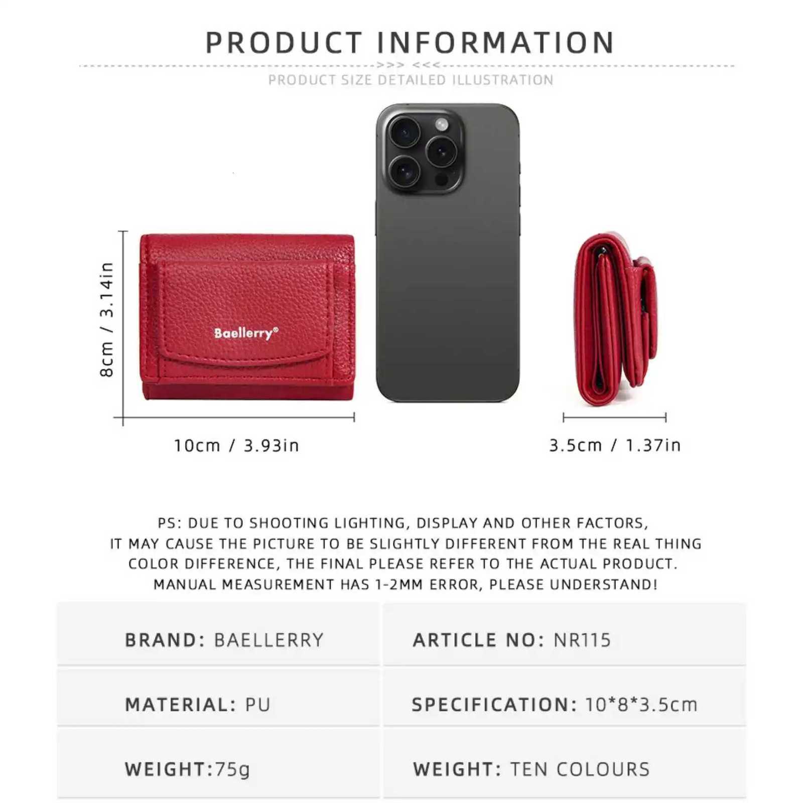 Solid Color MultiCard Trifold Coin Purse Fashion Casual New Womens Short Wallet Simple Mini Pu Purse Card Holder Gift LadiesL251015