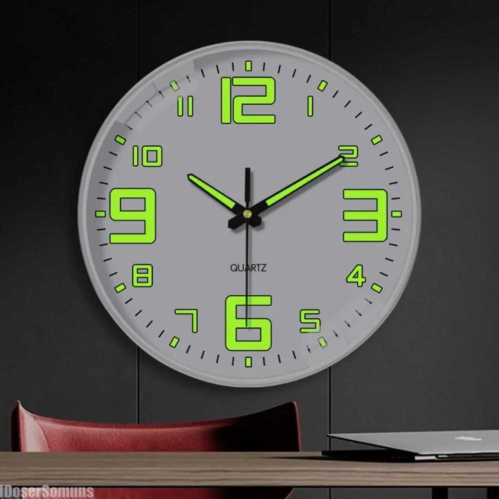Modern Design Clock Luminous Dial Wall Clock Operated Desktop Kitchen Hanging Luminous Silent Digital Clock Living Room Bedroom C251015