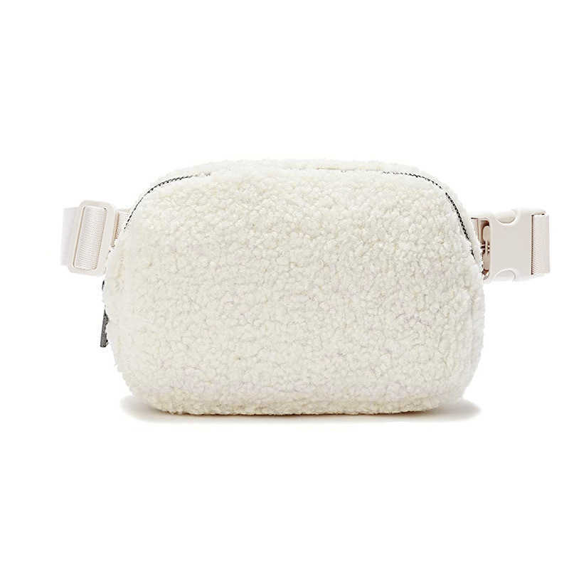 Same Style Winter Lamb Wool Waist Bag Sports Chest Bag Crossbody Bag Outdoor Sports Bag Unisex Versatile Style H251015