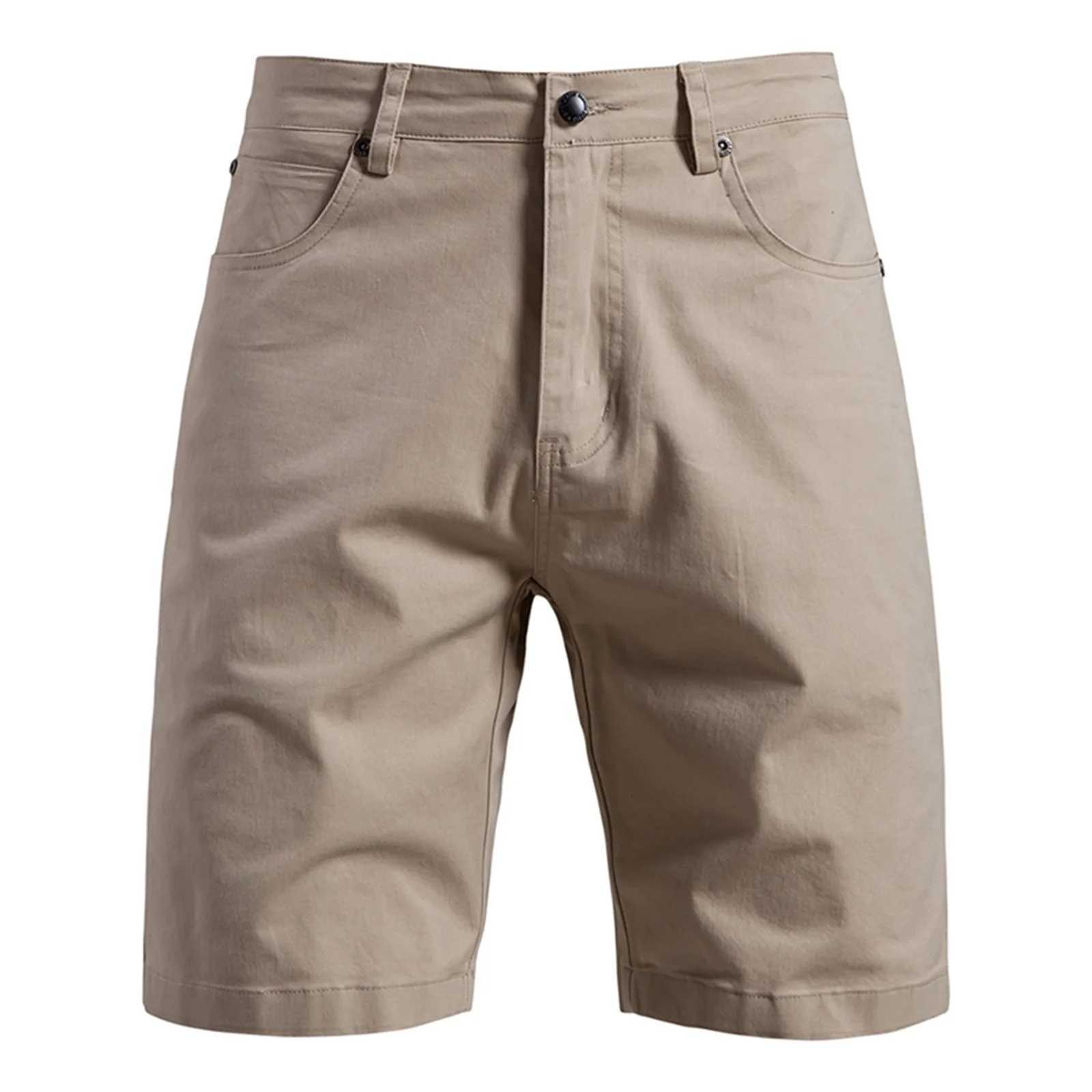 Mens Casual Shorts with Pockets Straight Fit Stylish Solid Above the Knee Shorts for SummerT251015