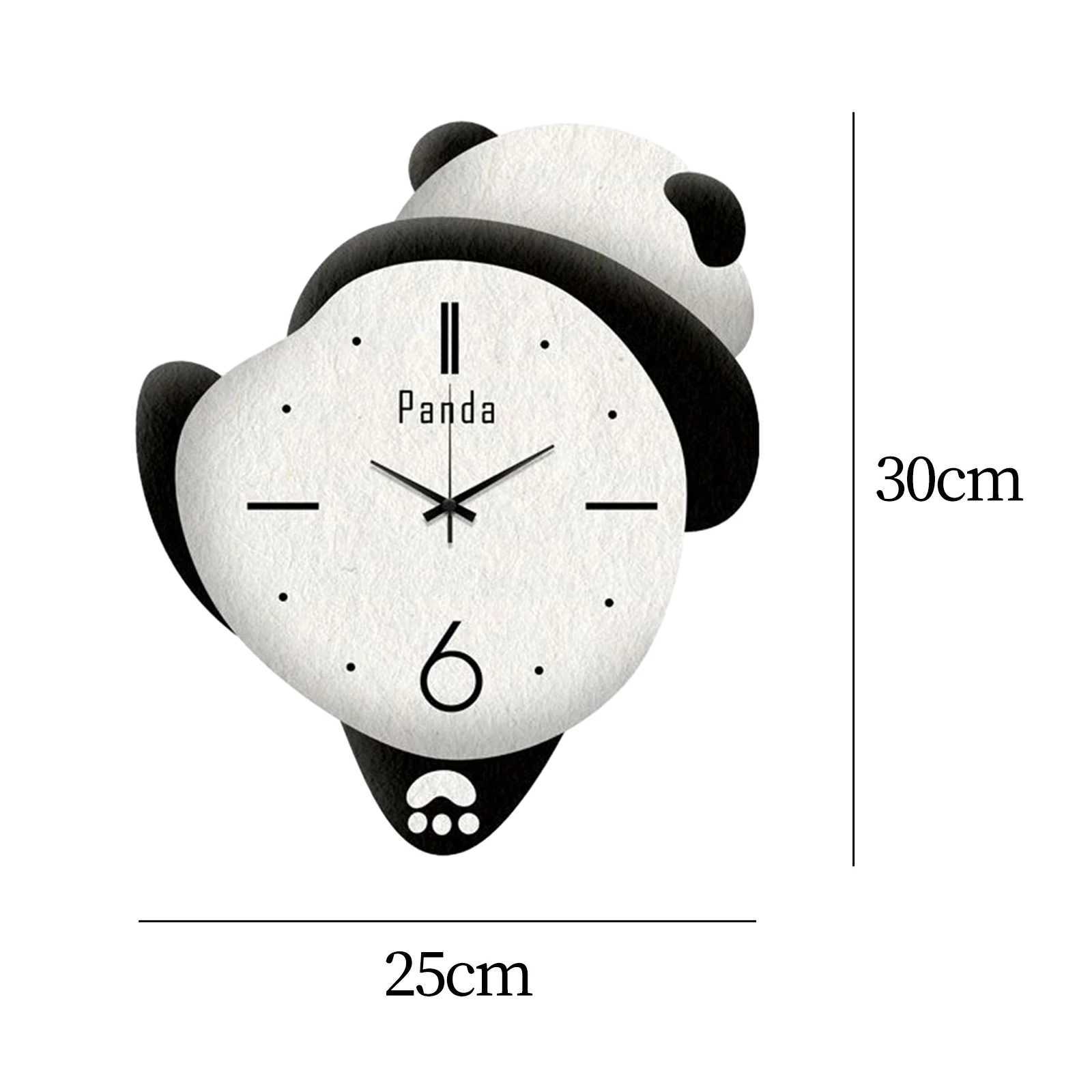 Panda Decor Silent Wall Clock Decorative Clock Adorable Battery Operated Room Mute Fashion Kitchen Wall Clocks Sweep Movement C251015