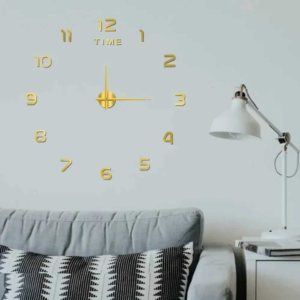 Living Room Wall Decoration Digital Clock Small Garden Acrylic Mirror Sticker Decoration Decorations for Home Room Art Bedroom C251015