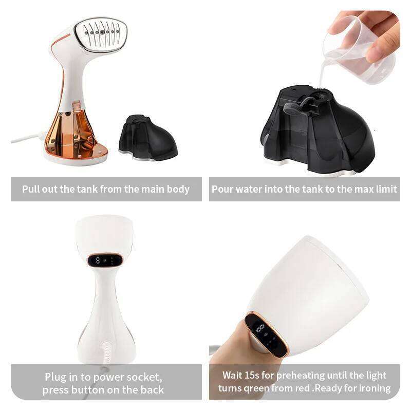 1800W Handheld Steam Hanging Iron Touch Screen Control 15 Seconds Fast Preheat 320Ml Portable Home Small Fabric Clothes Steamer