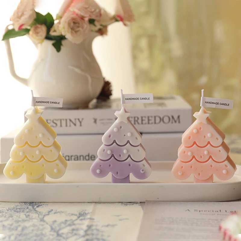 1pcs Christmas Aromatherapy Candles Creative Multicolor Christmas Tree Candle Ornament Romantic Christmas Gift C251015