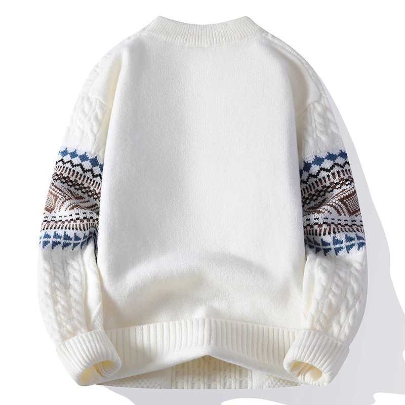 2025 New Style Male Embroidery Pullover Winter Warm Knit Sweater Round Neck High Quality Oversized Fashion Pullover for Man J251015