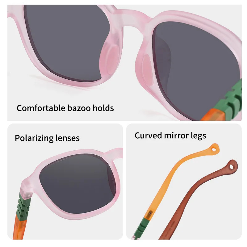 Kids Polarized Sunglasses for Toddler Boys Girls Children TR Square Frame Travel Goggle UV400 Shades Colorful Eyewear Z260305