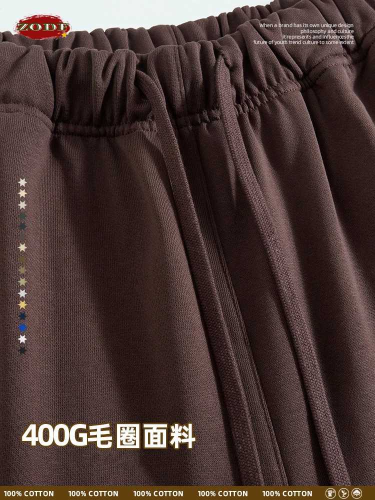 ZODF Solid 2024 Summer 400gsm Cotton Shorts For Men Women Unisex Loose Comfortable Short Pants Brand Bottoms HY0783T251015