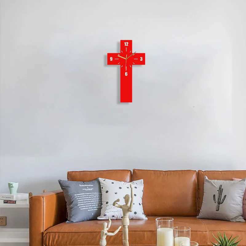 Cross Clock Pendant Silent Suitable for Home Decoration Wall Decoration Halloween Room Decoration C251015