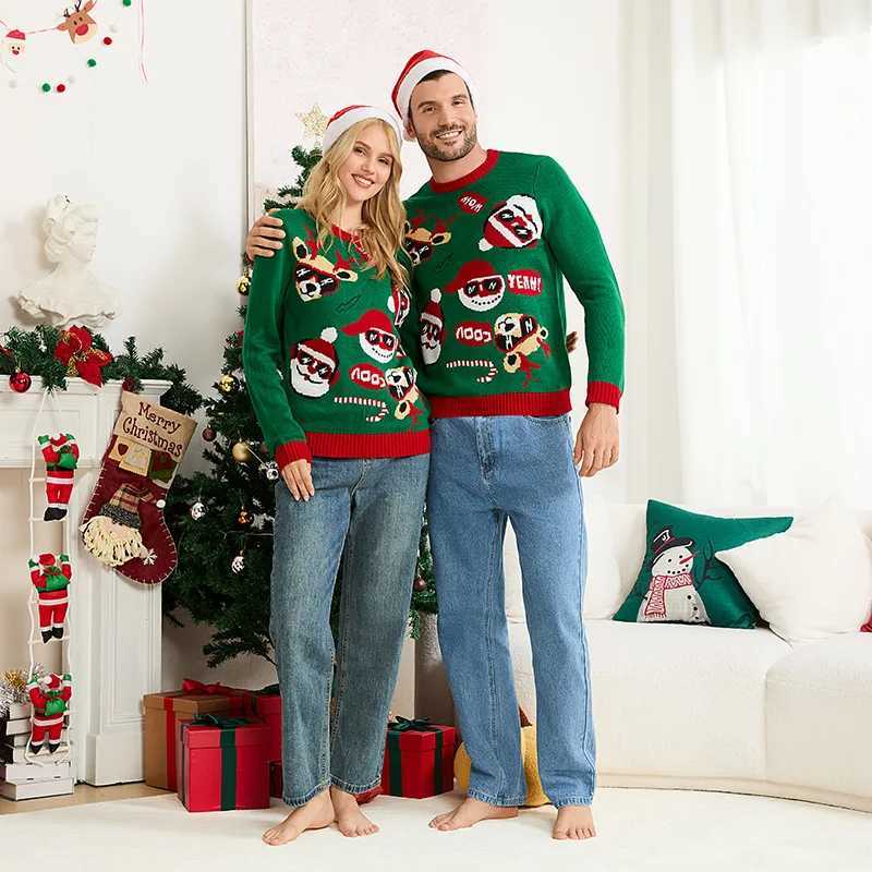 Christmas Knitted Sweater Women Fashion Christmas Party Parentchild Outfit Long Sleeve O Neck Knitwear Pullover Sweaters 2025 J251015