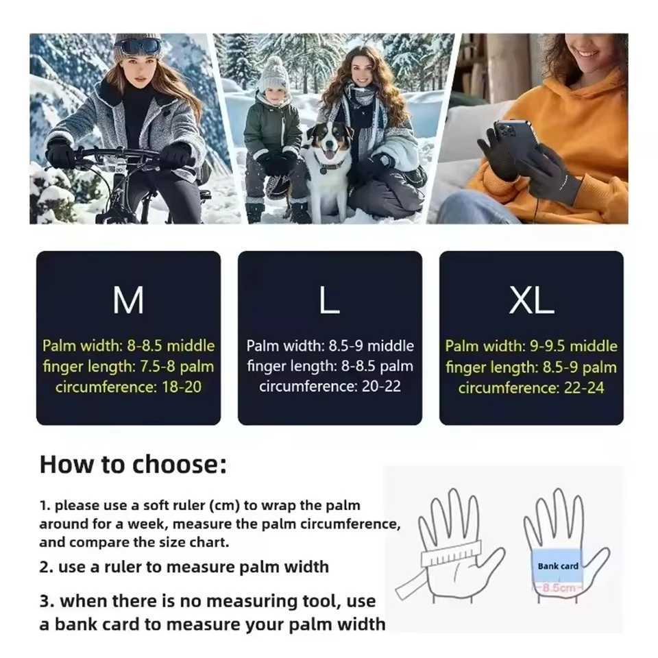 Bicycle Outdoor Gloves Mens Black Winter Touch Screen Compatible Anti Slip Warm Thick Gloves Outdoor Running Gloves Equipment C251015