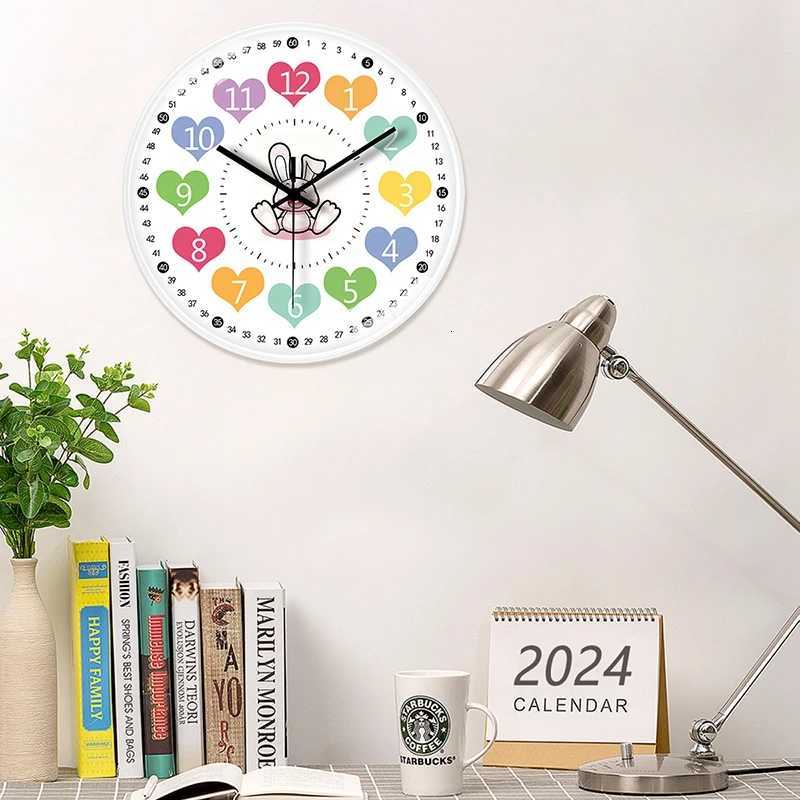 810inch NonTicking Learning Wall Clock Hanging Clocks Children rooms Teaching Clock Educational Tool Kids Room Home Decor C251015