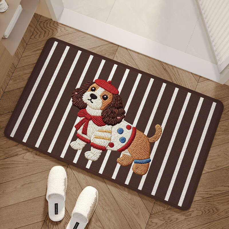 Designer style Imitation Wool Knitted Bathroom Absorbent Cartoon Floor Toilet Foot Washroom Test Doorway Non-Slip Mat