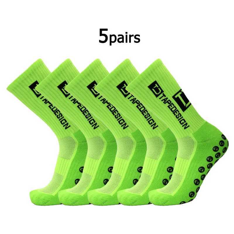 5PairsLot New ANTI SLIP Tapedesign Football Socks Mid Calf NonSlip Soccer Sport Cycling Sports Mens Sock EU3845 J251015