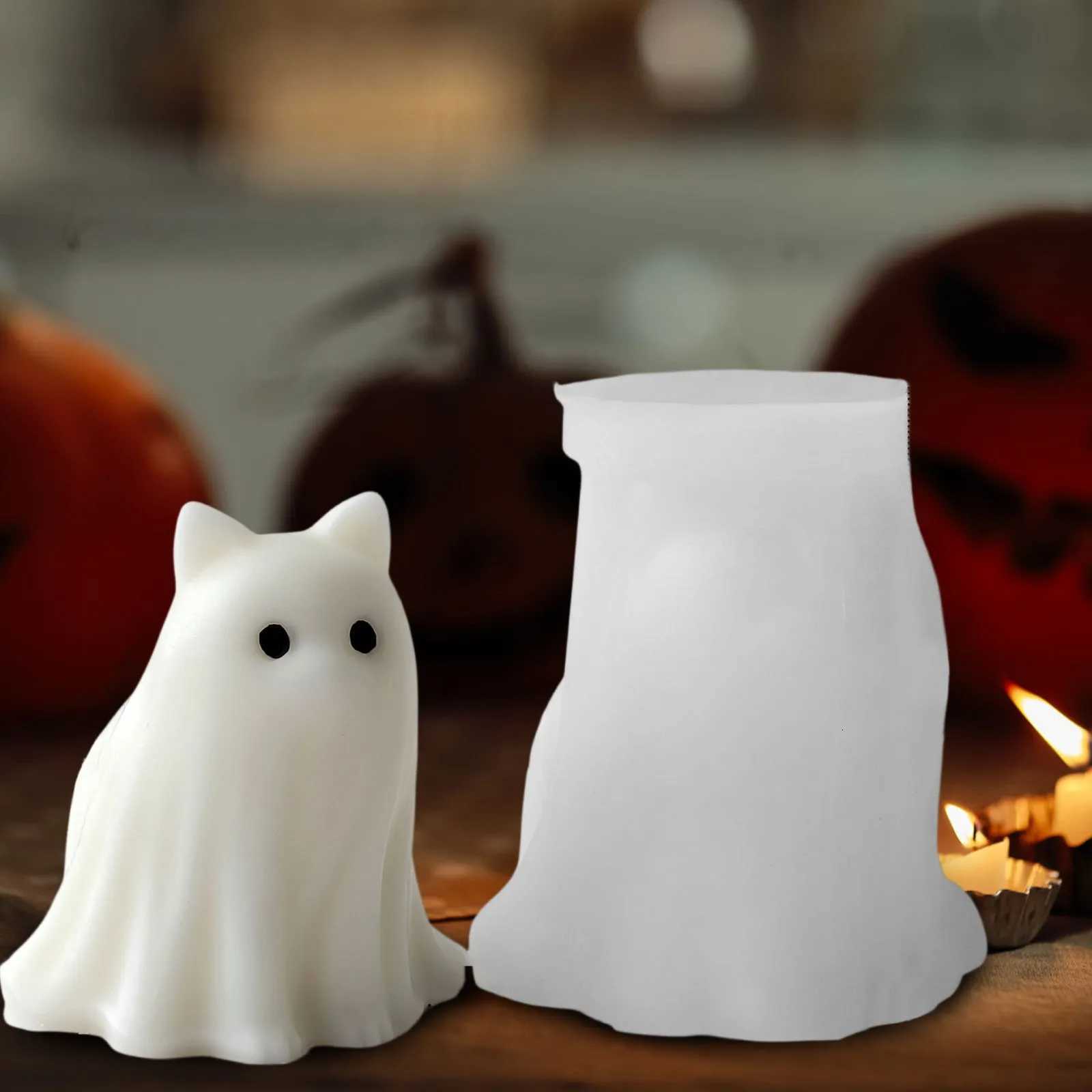 Halloween Cute Animal Puppy Ghost Cat And Puppy Decoration Ghost Candle Silicone Mold Diy Ghost Aroma Candle Halloween Candle C251015