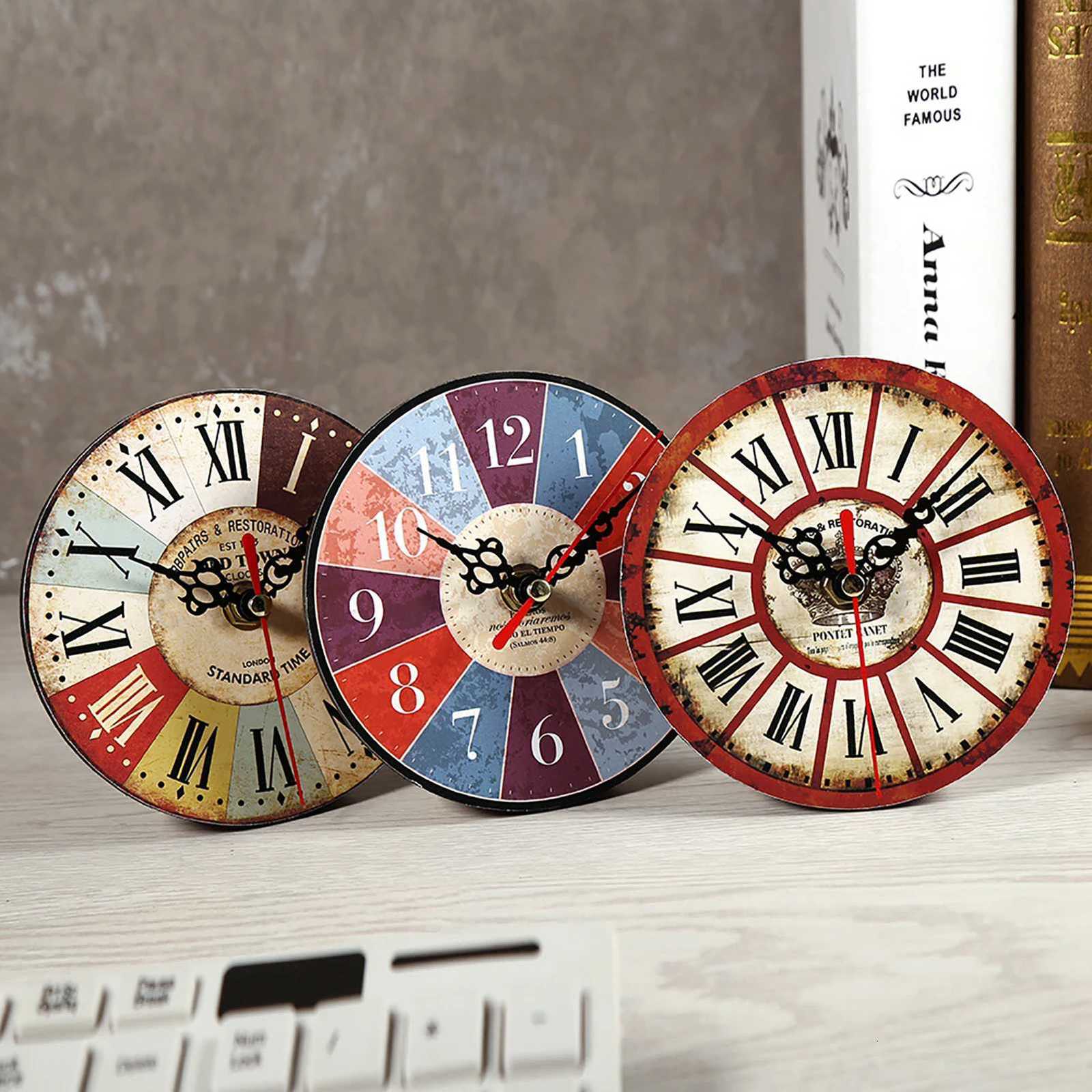 Wooden Clock Vintage Round Wall Clock Wooden Round Clock Antique Wood Wall Clock Wall Clock for Home Decoration New Office C251015