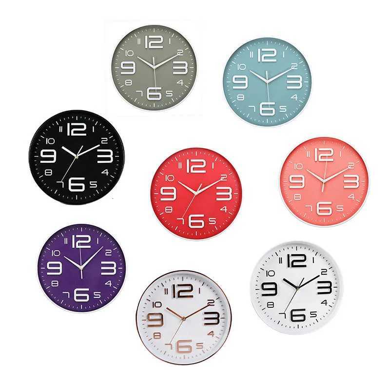 Silent Wall Clock 12 Inches Nordic Quartz Quiet No Tick Battery Powered White and Black Watch Clocks Modern Kitchen Home Decor C251015