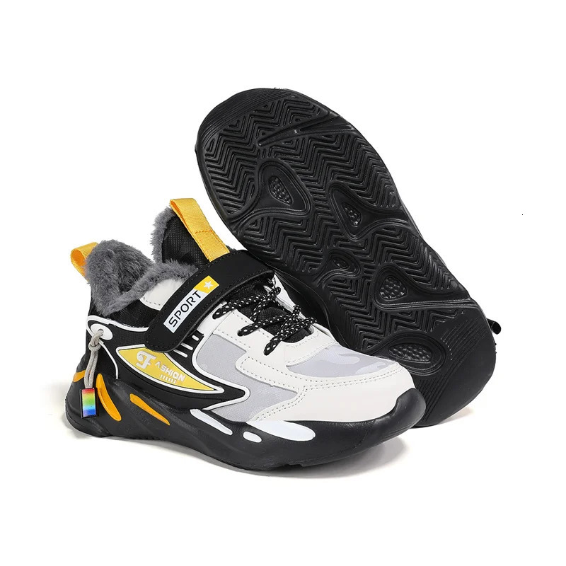 Winter Children Fashion Platform Kids Boys Cotton Sneaker Warm Plush Casual Sports Tennis Shoes 251015 XJ260303