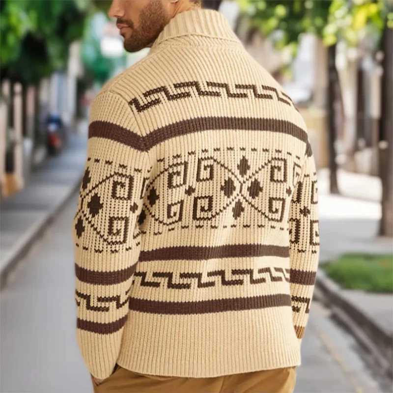 Outdoor Casual Lapel Zipper Sweatercoats Men Fall Winter Fashion Slim Fit Sweater Jackets Mens Vintage Crochet Knit Jacket Coats J251015