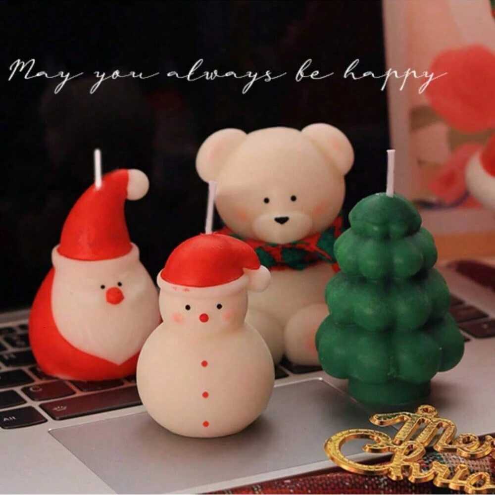 14pcs Candle Christmas Play Scented Candle Ornament Gift Decoration Cute Snowman Snowflake Elk Tree Shape Candle Christmas C251015