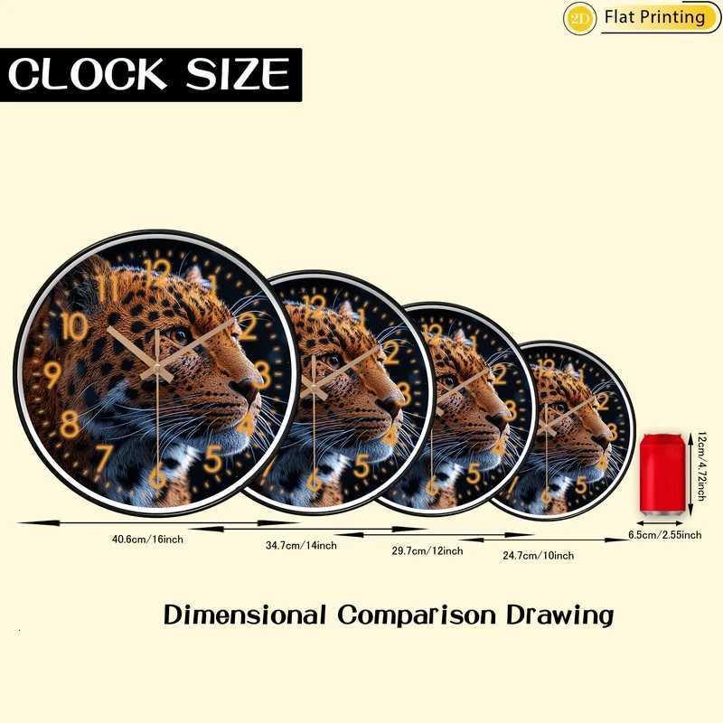 Simplicity LeoPard face closeup Non Ticking Wall Clock Ideal home decor Christmas New Year gifts for dear ones C251015