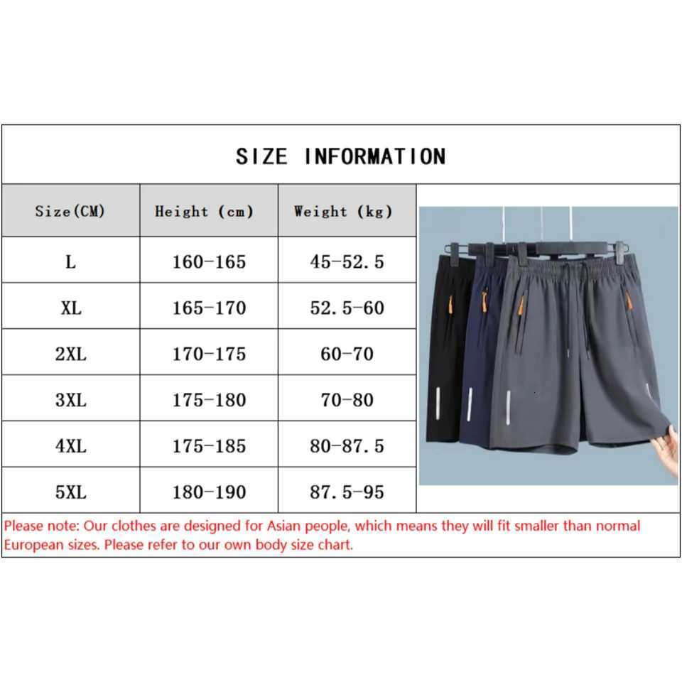 Summer MenS UltraThin Ice Silk Beach Casual Shorts Jogging Sport Quick Dry Male Zipper Loose Gym Sports Short Pants SweatpantT251015