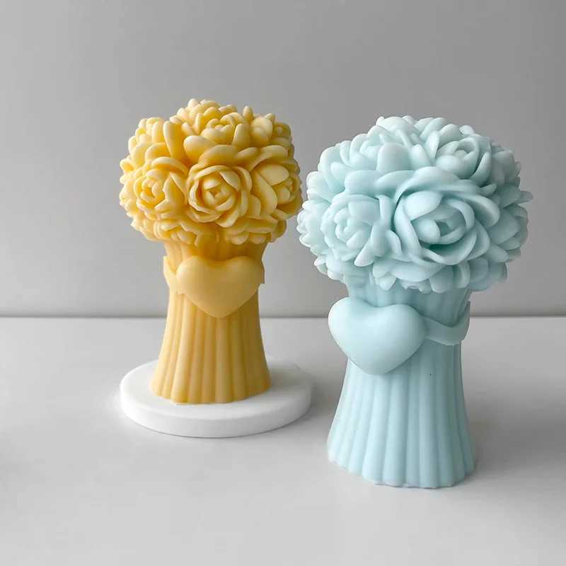 3D Flower Bouquet Silicone Mold Scented Candle Plaster Ornaments Mould Rose Flower DIY Valentines Day Gift Wedding Decoration C251015