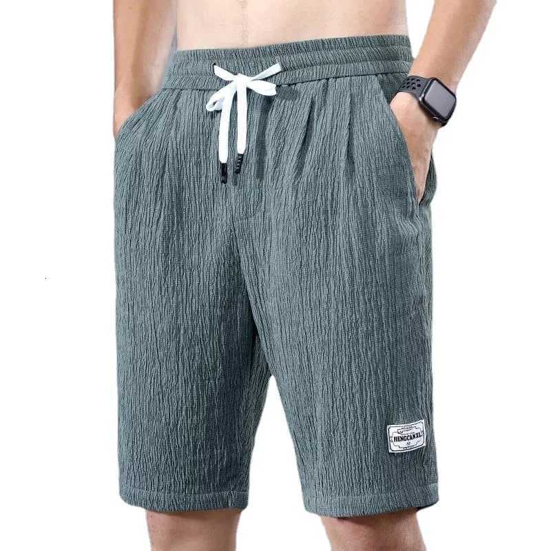 Mens Summer Casual Linen orts Breathable Cool Outdoor Sports Pants FiveQuarter Beach Pants Straight Leg mid Waist FitT251015