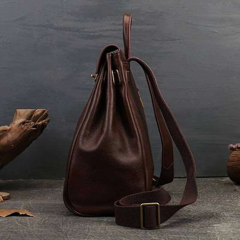 Luxury Bag Classic Leather Backpack For Women Fashion Large Shoulder Ladies Anti Theft Satchel Bags Wear Resistant Commuting Daypack