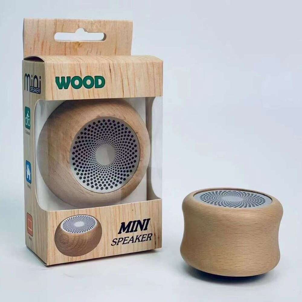 CY Portable Subwoofer Gift Mini Wooden Wireless Solid Wood Bluetooth Speaker