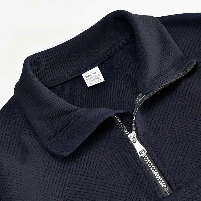 American Retro Casual StandUp Collar Zipper Pullover Loose Knitting Heavy Fashion Sports LongSleeved Sweater for Autumn Winter J251015
