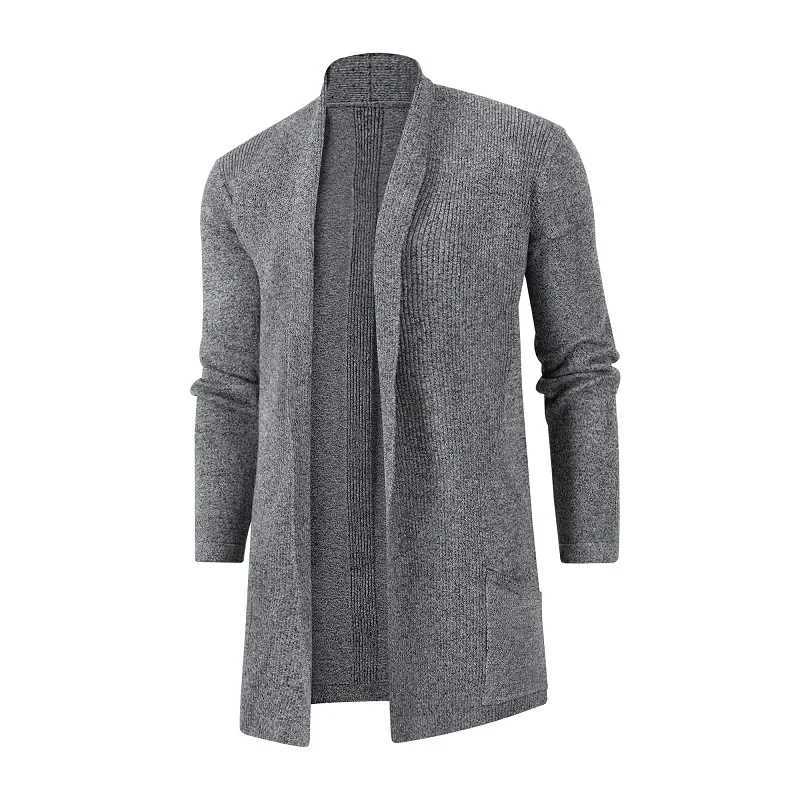 Cardigan pocket 2023 autumn and winter new cashmere padded warm casual mens knitted sweater coat J251015