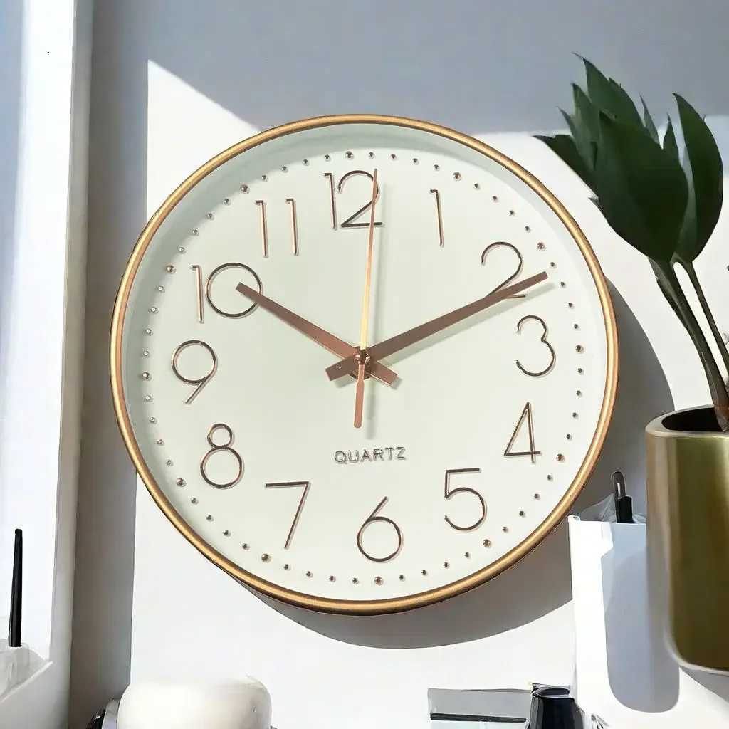 Easy To Read Digital Wall Clock Nonpunching Silent Nonticking Wall Clock for Kitchen Bedroom Childrens Study Bathroom C251015
