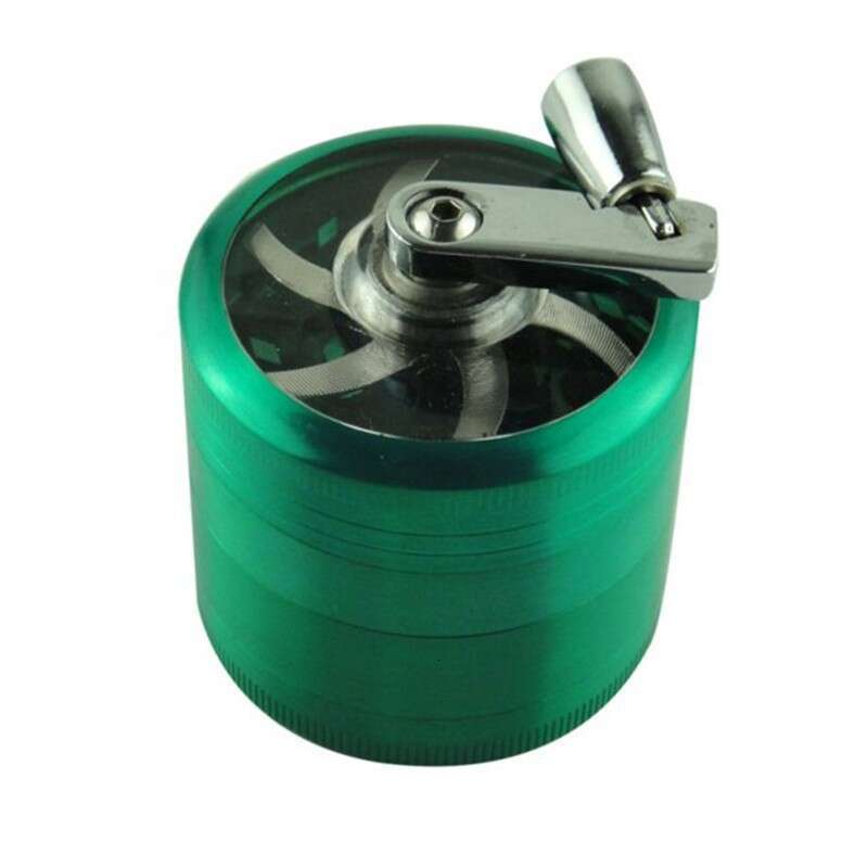 40mm Zinc Alloy 4-Layer Hand-Cranked Metal with Handle Grinder Logo can be added Smoking accessories
