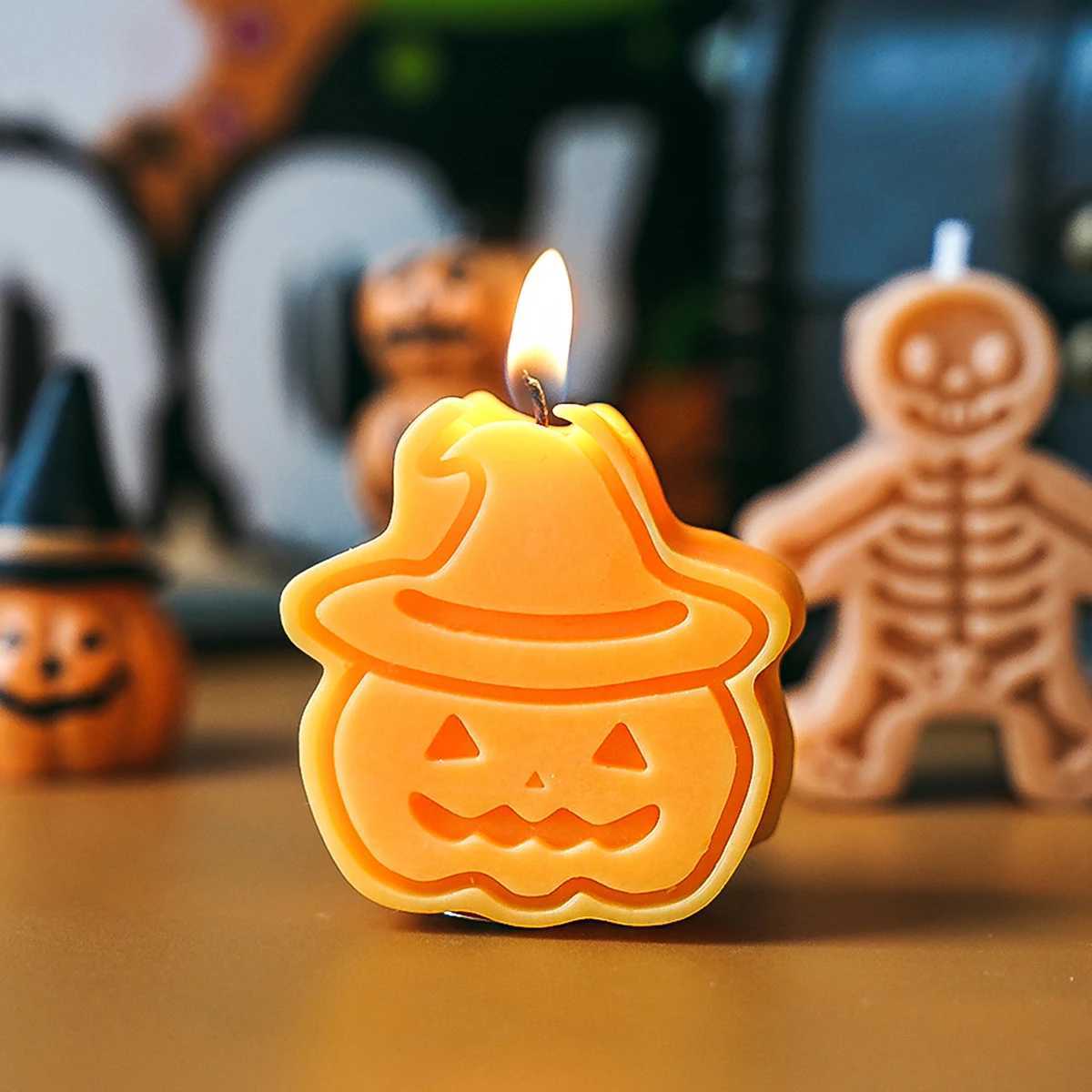 Halloween Scented Candle Gift Pumpkin Bat Ghost Skeleton Shape Aromatic Candle Fragrance Souvenir Party Ornaments 4 Piecesbox C251015
